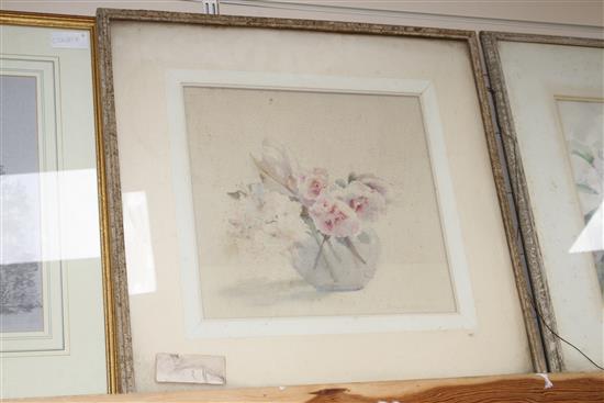 Nora H. Cullen (Exh 1933-40), four watercolours, Flower studies, largest 35 x 40cm